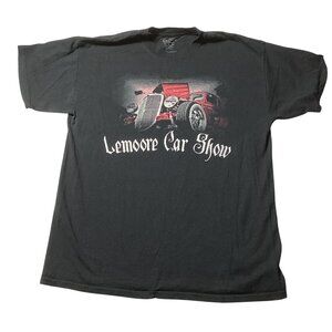 Gildan: Black Classic Fit, Crew Neck T-shirt, 'Lemoore Car Show', Size Large